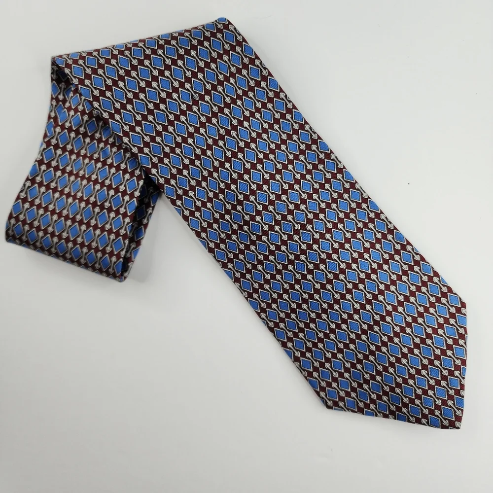 BROOKS BROTHERS MAKERS Blue & Red Silk Tie. - Picture 3 of 6